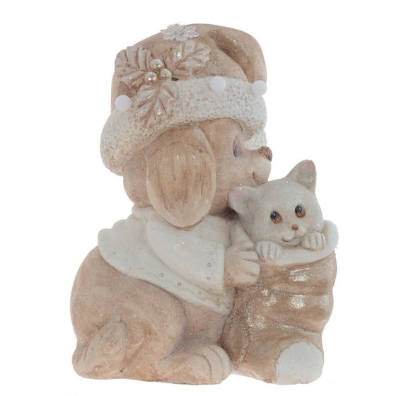 Фигурка декоративная с подсветкой &quot;Щенок и котёнок&quot;(3хААА,н/п) L30 W26 H40 см