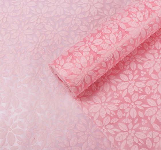 !09 Фетр для упаковки и поделок, &quot;Ромашка&quot; 50 см.x 1,5 м., фактурный, однотонный,  цвет розовый