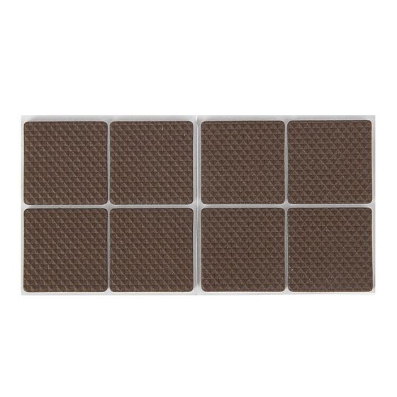 Накладка мебельная квадратная ТУНДРА, размер 38 х 38 мм, 8 шт., полимерная, коричневая