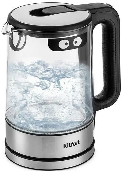 Чайник электрический Kitfort КТ-6128 1.7л. 2200Вт черный/нержавеющая сталь