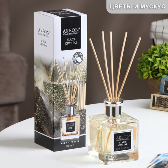 Диффузор ароматический для дома Areon Sticks, 150 мл, &quot;Black Crystal&quot;,цветы и мускус