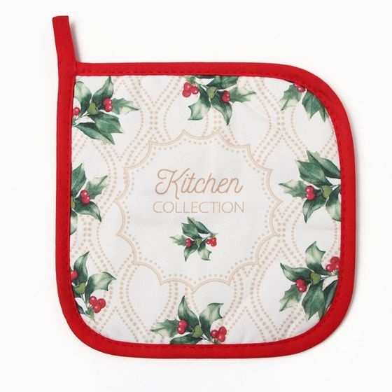 Прихватка Этель Сhristmas melody, саржа, 19×19 см,100% хлопок, ватин 250 г/м²