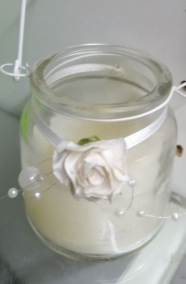 !09 Свеча ароматизированная в баночке-подвес цвет белый ваниль