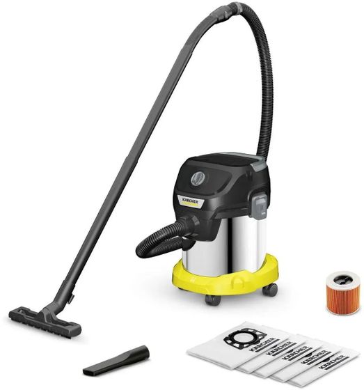 Строительный пылесос Karcher KWD 3 S V-15/4/20 AE *EU 1000Вт (уборка: сухая/влажная) желтый (1.628-448.0)