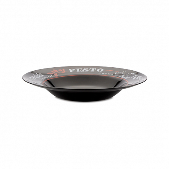 Тарелка для пасты ФРЕНДС ТАЙМ БЛЭК декорированная