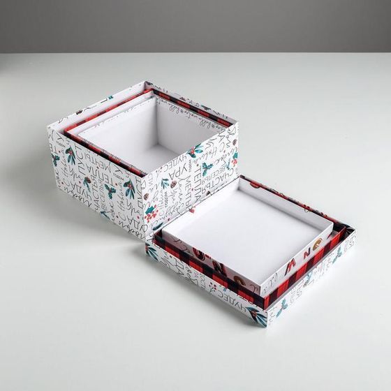 !09 Набор подарочных коробок 3 в 1 «Счастья», 18 × 18 × 10‒22 × 22 × 12 см