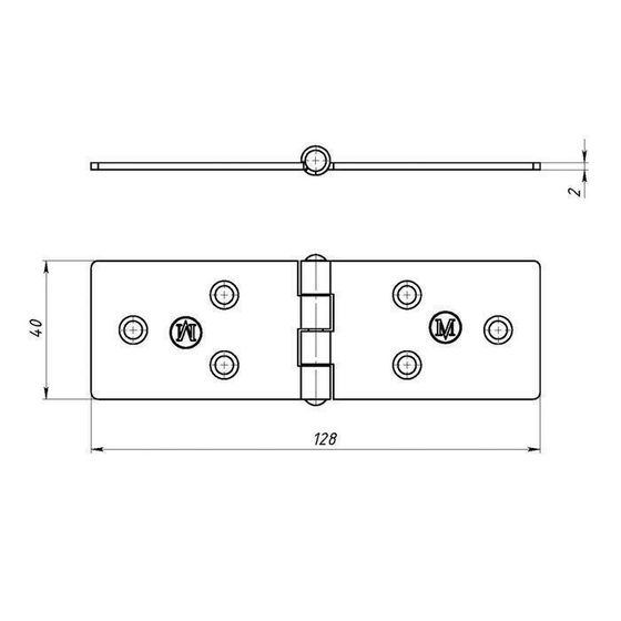 !09 Набор из 10-ти штук - Петля карточная 128х40 мм покрытие цинк