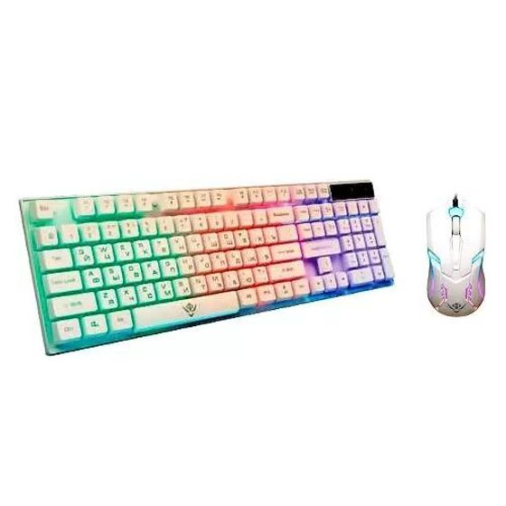 Клавиатура+мышь Nakatomi KMG-2305U проводная LED белый