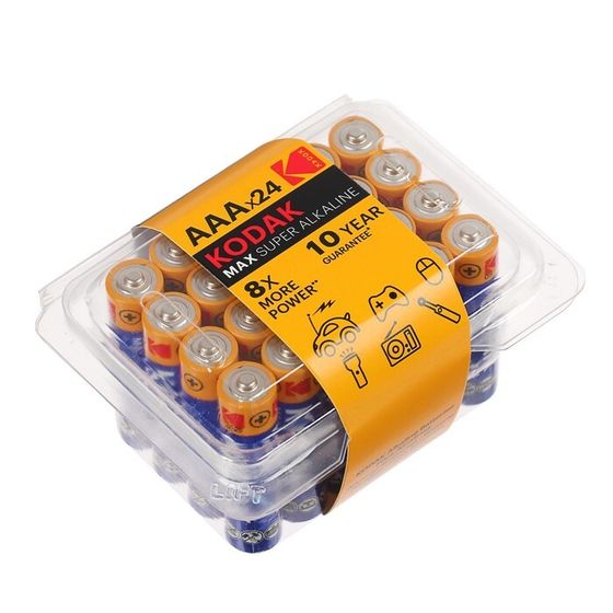 Батарейка алкалиновая Kodak Max, AAA, LR03-24BOX, 1.5В, бокс, 24 шт.