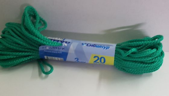 !Шнур 20 м. цвет зеленый