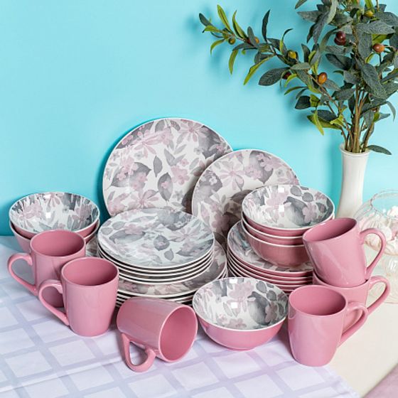 Тарелка суповая BLOOMING розовая 20см