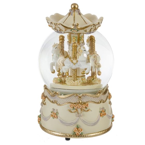 Фигурка декоративная в стекл шаре &quot;Карусель&quot; (ключ,муз, движ), D10 см, L9,5 W9,5 H17,5 см, 2в.