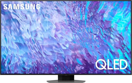 Телевизор QLED 55” Samsung QE55Q80CAUXRU черненое серебро SmartTV безрамочный