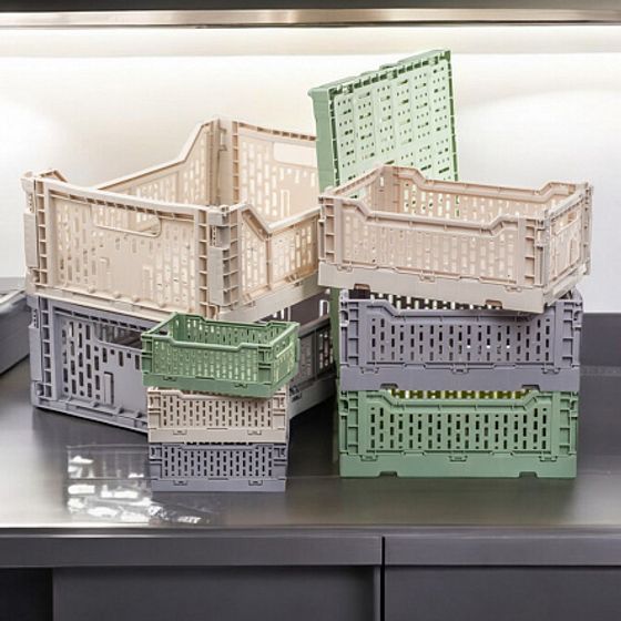 Корзина для хранения складная CASSA M серая 15л