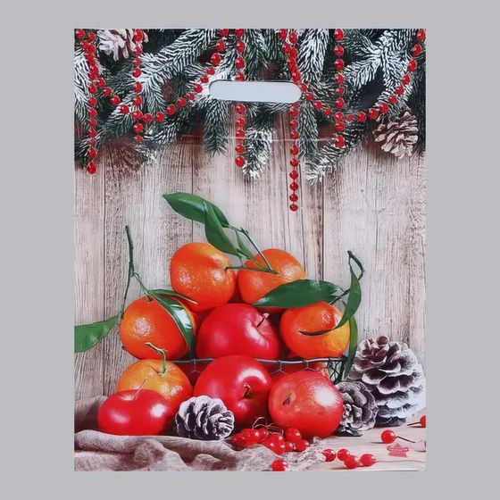 !Пакет &quot;Композиция с мандаринами&quot;, 5 штук полиэтиленовый с вырубной ручкой, 40 х 31 см, 60 мкм