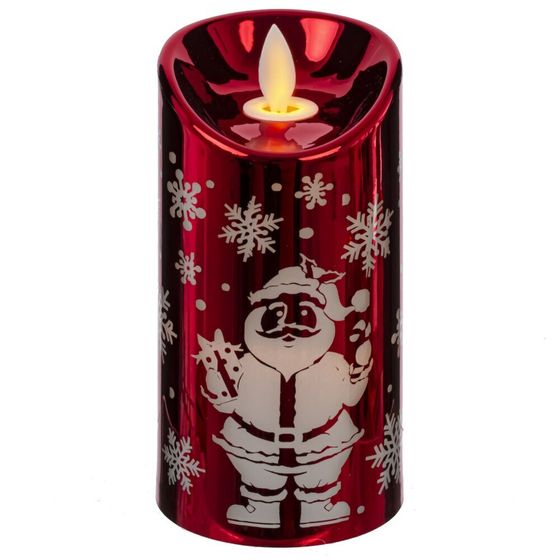 Изделие декор Свеча &quot;Красный Дед Мороз&quot; (подсвет, AAAх3 н/п) L7,5 W7,5 H14,5 см