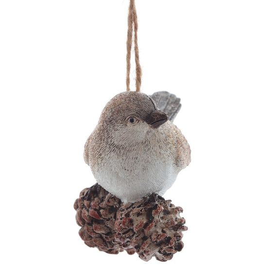 Украшение новогоднее &quot;Птичка на шишке&quot;, L8 W6 H7,5 см, 2в.