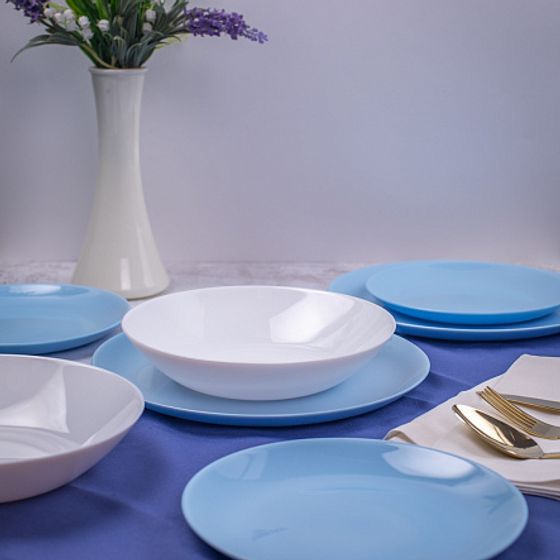 Столовый набор ЛАЙТ БЛЮ&amp;УАЙТ 18 предметов
