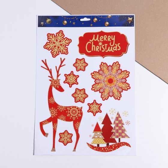 Наклейки на окна Merry Christmas, 29×41 см