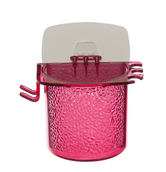 !09 Стакан для ванной "Fresh Code", на липкой основе,цвет красный