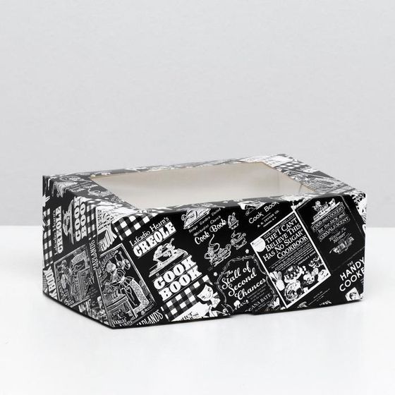 !09 Упаковка (набор 4 штуки) на 6 капкейков с окном "Cook Book", 25 х 17 х 10 см.