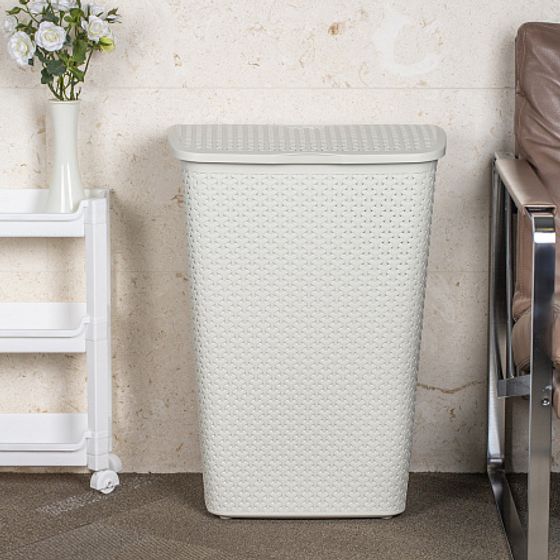 Корзина бельевая MY STYLE кремовая