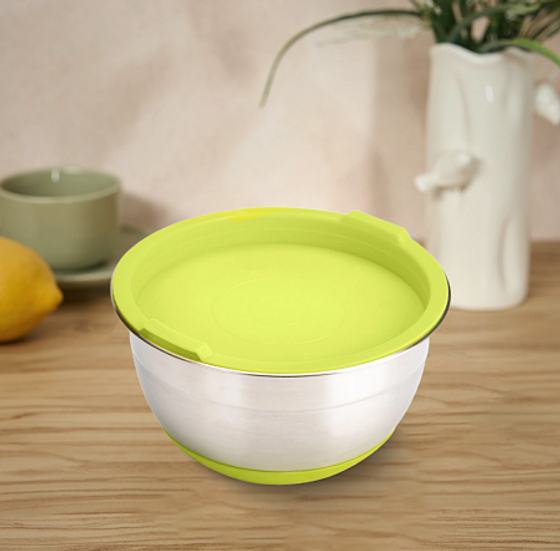 Миска с крышкой MIX зеленая 1.4л