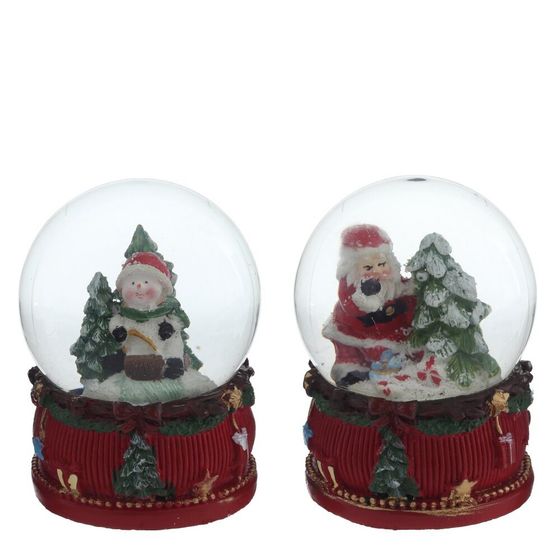 Фигурка декоративная &quot;Дед Мороз/Снеговик&quot; в стекл шаре, L6 W6 H8,5 см, 2в.