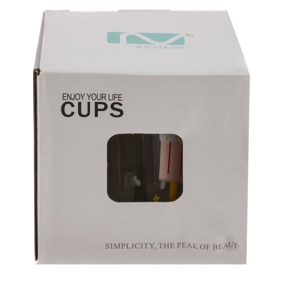 Кружка с крышкой 320 мл, L7 W7 H8 см