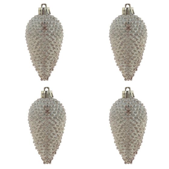 Набор из 4шт Украшение новогоднее &quot;Шишка&quot;, L17 W8,5 H5 см