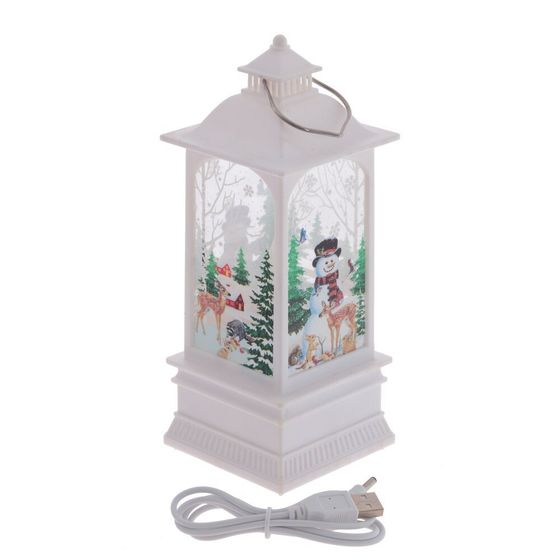 Изделие декоративное &quot;Фонарь&quot; (подсвет, AAAх3 н/п +USB)  L7,5 W7,5 H20 см, 5в.