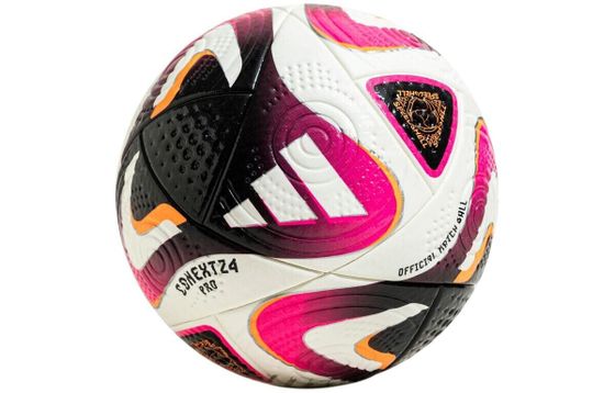 Футбольный мяч Adidas Size 5 PU бесшовный термоскрепленный унисекс белый розовый черный