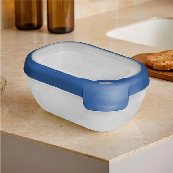 Емкость для морозилки и СВЧ GRAND CHEF 0.5л прямоугольная (синяя крышка)