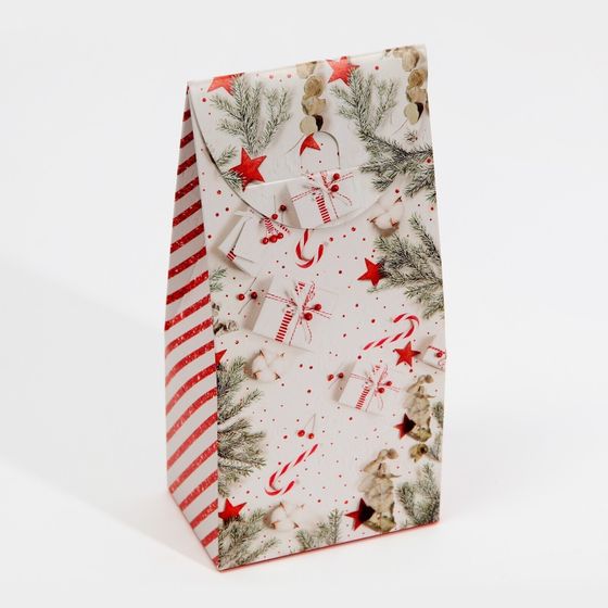 !09 Комплект из 5 штук: Коробка складная «С Новым годом!», 9×19×6 см.