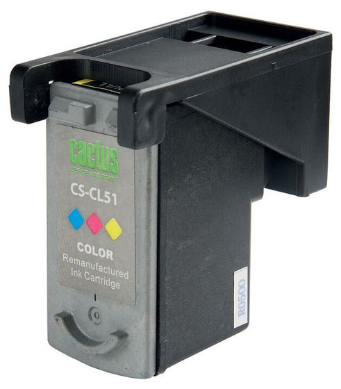 Картридж струйный Cactus CS-CL51 голубой/пурпурный/желтый (18мл) для Canon Pixma MP150/MP160/MP170/MP180/MP450/MP460/iP2200/iP6210/iP6220/iP6220D
