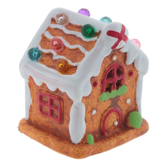 Фигурка декоративная с подсветкой &quot;Домик пряничный&quot;, L6 W5,5 H7,5 см,  LR44 2 шт.