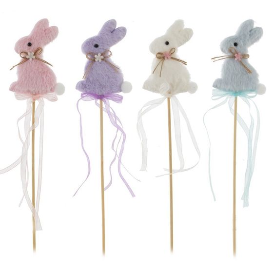 Изделие декоративное (вставка) &quot;Зайка&quot; (блок 12шт) (6*1*8), L6 W1 H32 см, 4в.