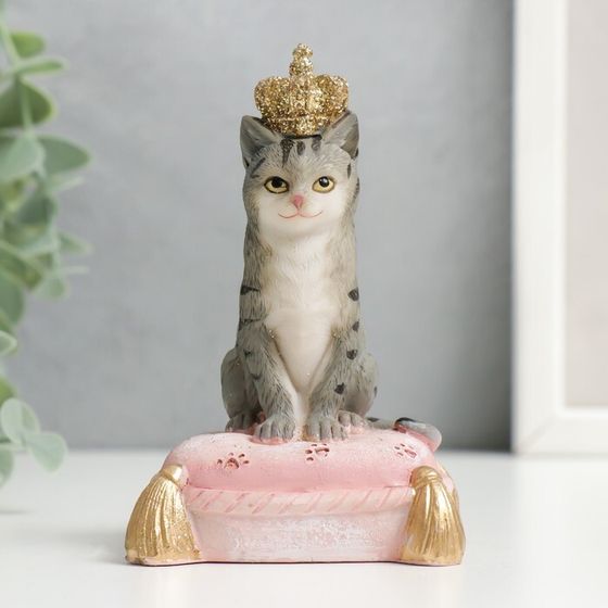 Фигурка полистоун «Кот-император на подушке», 10×6.5×7 см