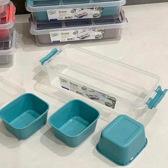 Контейнер для хранения GRAND белый 3 секции 11.3x27.3x9см высокий