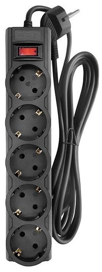 Сетевой фильтр CBR CSF 2505-3.0 5 роз. 3м черный