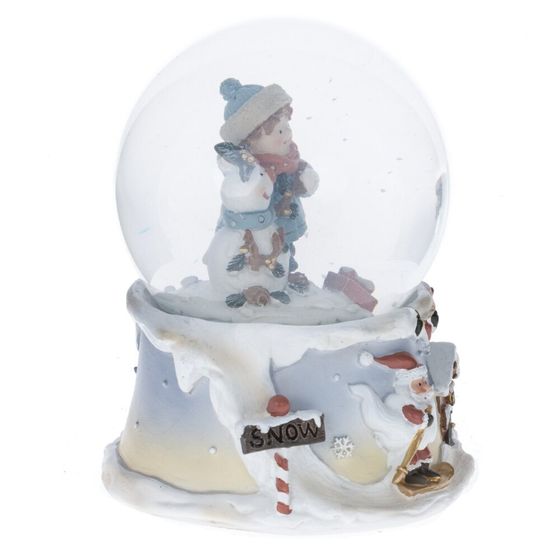 Фигурка декоративная &quot;Снеговик&quot; в стекл шаре (муз, вьюга, АААх3, н/п), L11 W11 H14 см