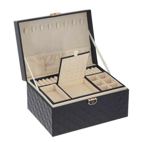 Шкатулка для украшений с дорожным футляром, Д25 Ш18 В12,5 см