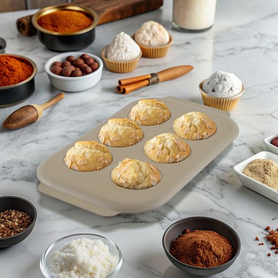 Форма для выпечки NOVEL 6 маффинов 36x21x3см