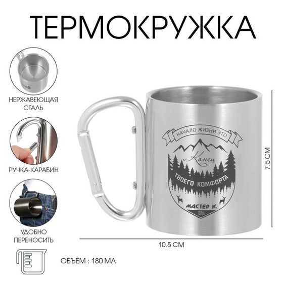 Термокружка, 180 мл, «Начало жизни», 7.5×10.5 см