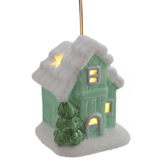 Фигурка декоративная подвесная &quot;Домик&quot; (подсветка, 2xLR44), L8 W5,5 H10,5 см, 2в.
