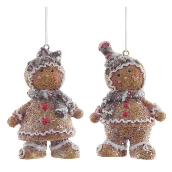 Фигурка декоративная подвесная &quot;Пряничный человечек&quot;, L4,5 W3,5 H8 см, 2в.