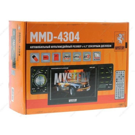 Автомагнитола Mystery DVD MMD-4304, сенсорный дисплей 4.3&quot;, SD/USB/DVD, ПДУ