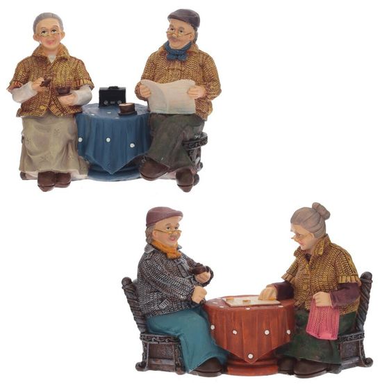 Фигурка декоративная &quot;Бабушка с дедушкой&quot;, Д21 Ш9 В15 см, 2в.