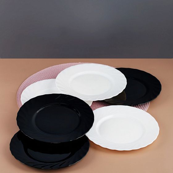 Набор столовый ТРИАНОН черно-белый 19пр