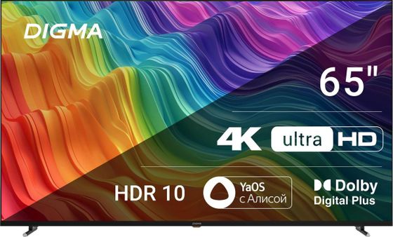 Телевизор LED 65&quot; Digma DM-LED65UBB33 черный 4K Smart TV безрамочный
